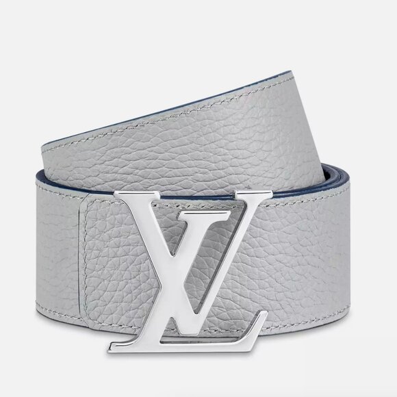 NEW Louis Vuitton LV Initiales Taurillon 40mm Reversible Belt Navy Gray 85cm - Picture 6 of 9